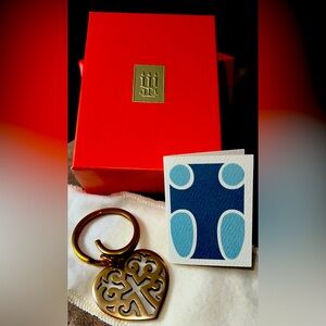 SOLD:RARE James Avery Bronze CutOutCrossin Heart,SwirlKeyRing,Pouch,Box